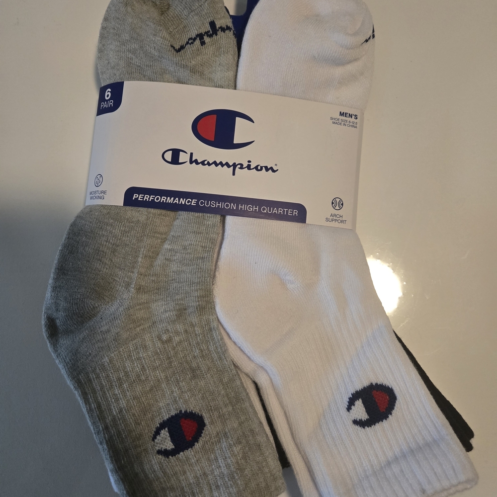 Champion Men's Athletic High Quarter Socks